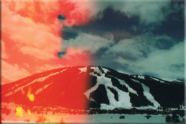 Mountain with red exposure